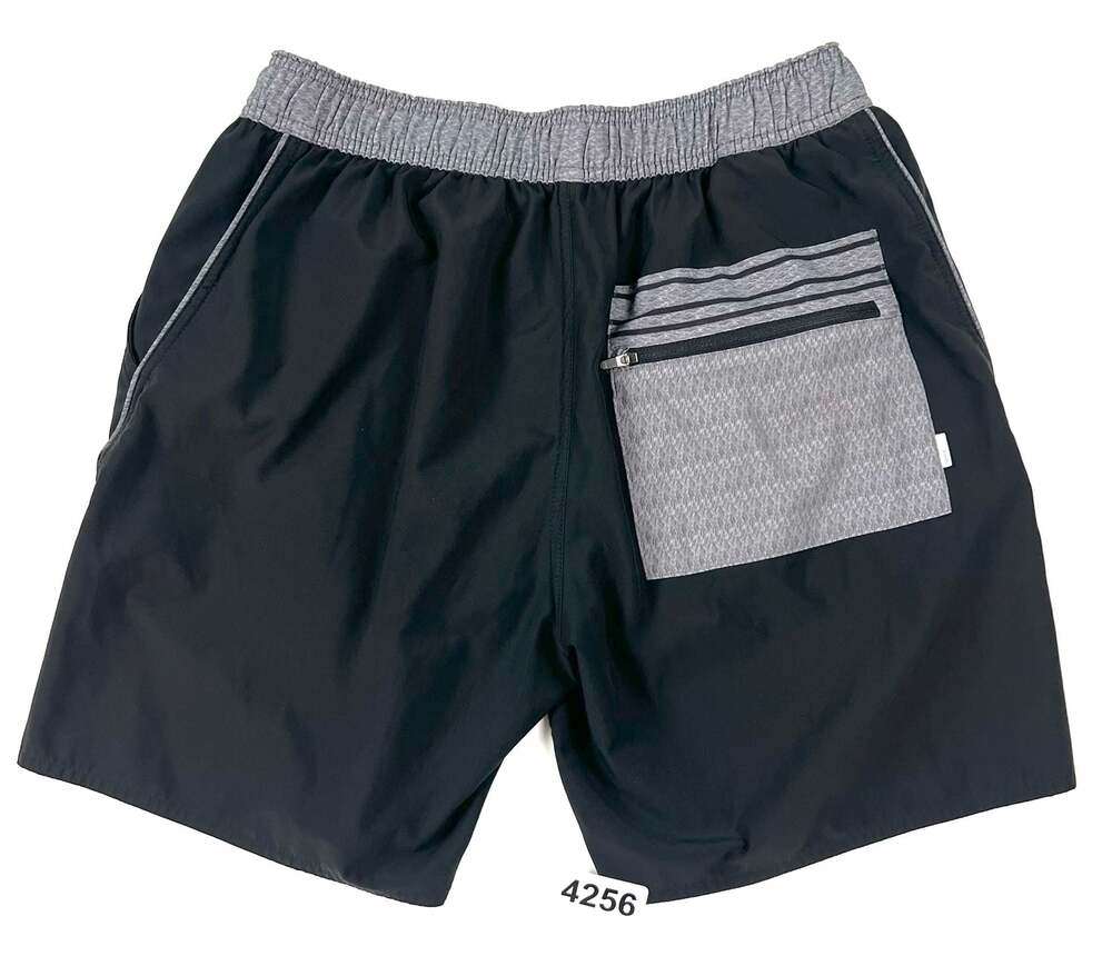 Vuori Men's Black Athletic Performance Shorts with Grey Contrast Waistband and B